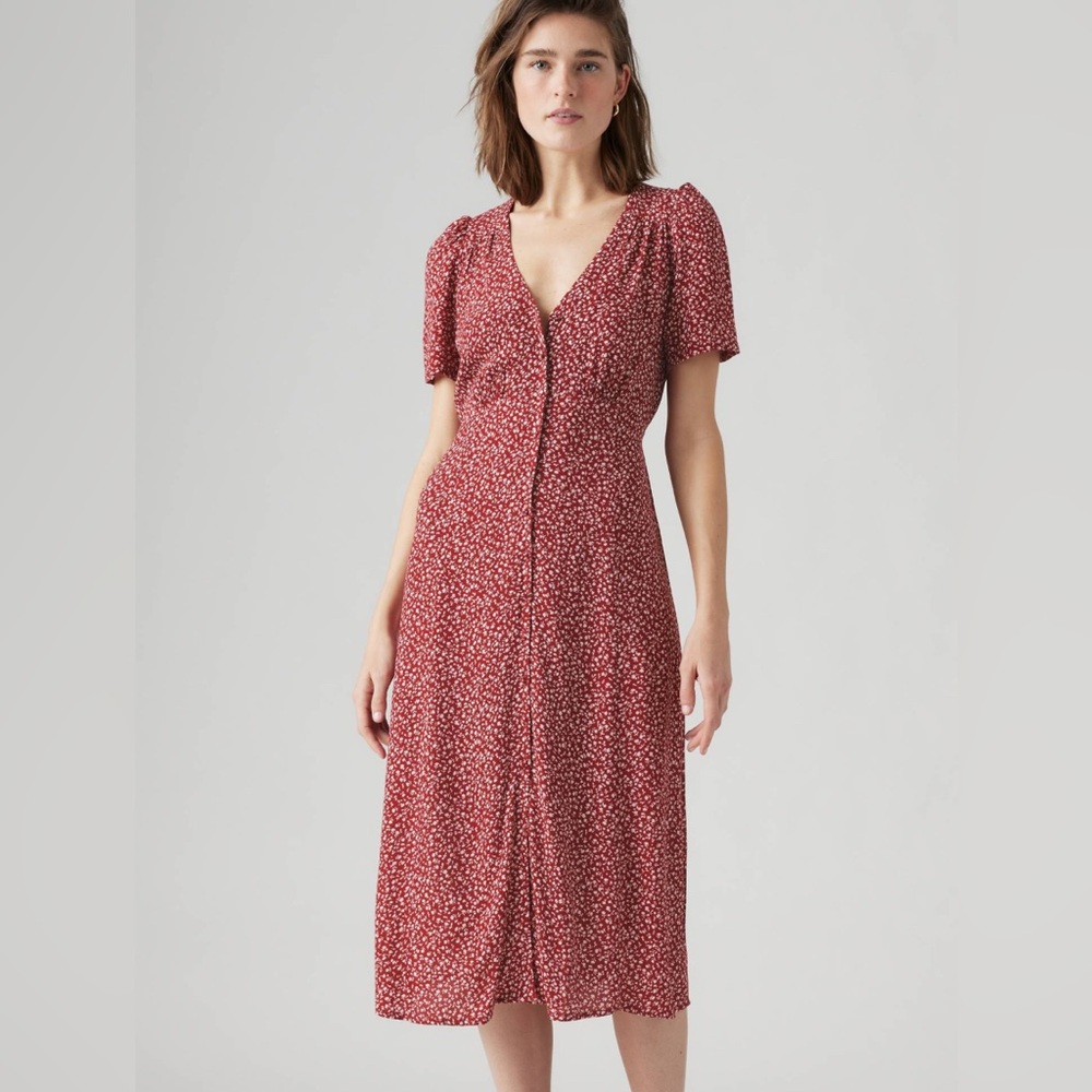 Levi's Red Floral Midi Dress